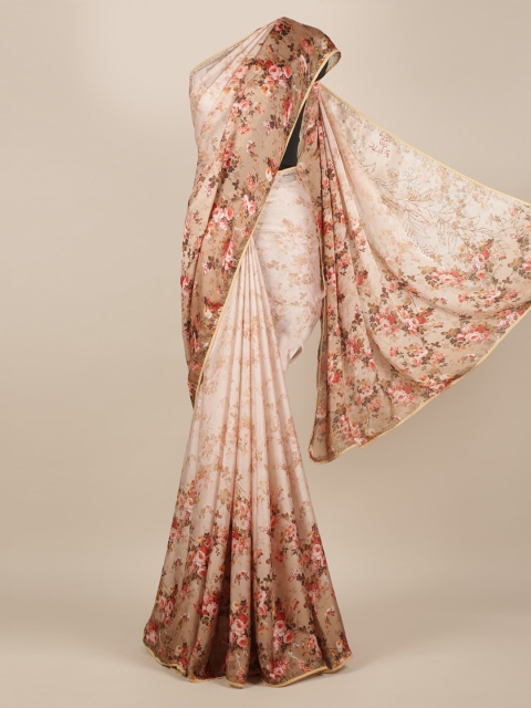 

Pothys Peach-Coloured Woven Design Pure Georgette Saree