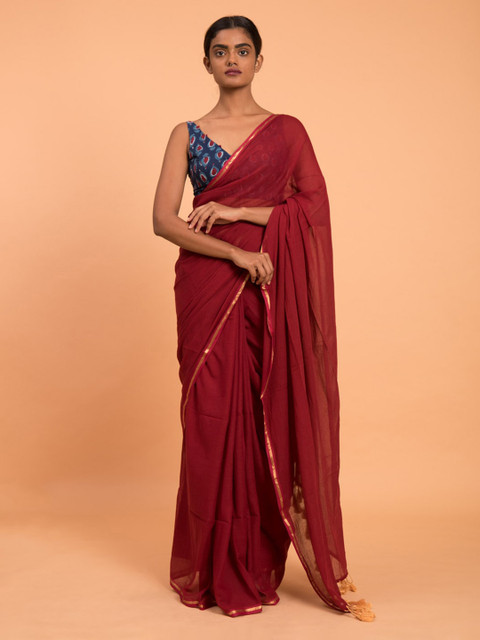 

Suta Red & Gold Cotton Handloom Saree