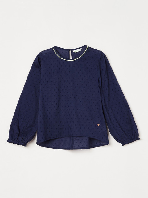 

Bossini Girls Navy Blue Self Design Top