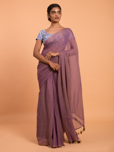 

Suta Violet Embellished Pure Cotton Saree