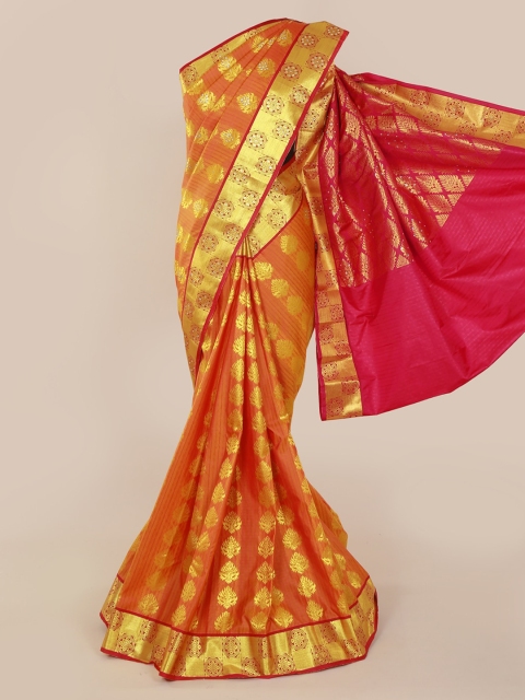 

Pothys Orange Art Silk Woven Design Kanjeevaram Handloom Saree