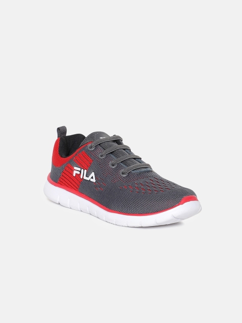 

FILA Unisex Kids Grey Woven Design Sneakers