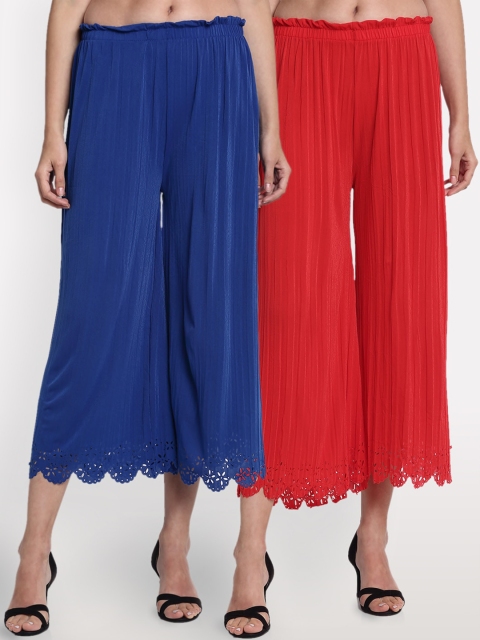 

NEUDIS Women Blue Regular Fit Solid Culottes