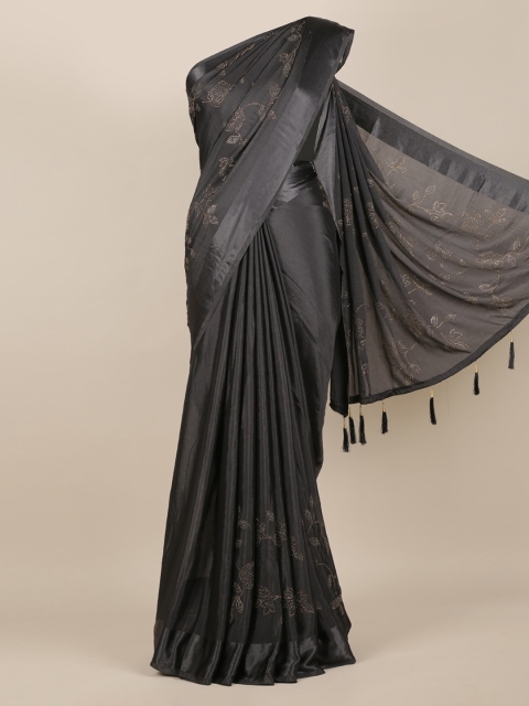 

Pothys Grey Solid Pure Georgette Saree