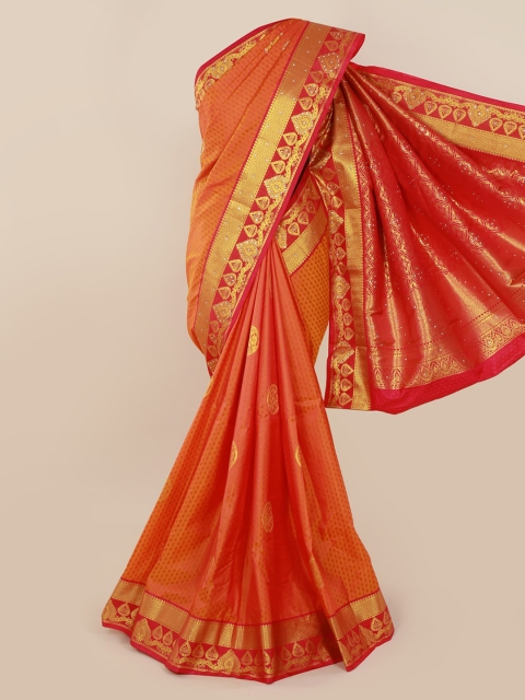 

Pothys Orange Art Silk Woven Design Kanjeevaram Saree