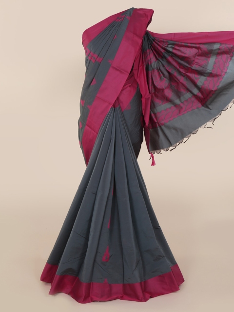 

Pothys Grey & Pink Art Silk Woven Design Kanjeevaram Saree