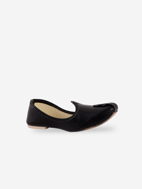 

Chipbeys Boys Black Solid Leather Mojaris