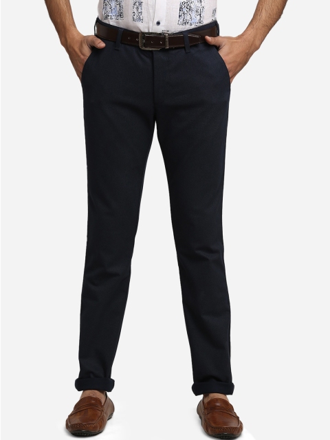 

Greenfibre Men Blue & Off-White Slim Fit Printed Chinos