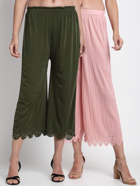 

NEUDIS Women Olive Green Regular Fit Solid Culottes