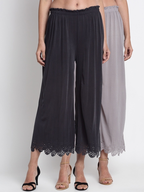 

NEUDIS Women Grey Regular Fit Solid Culottes
