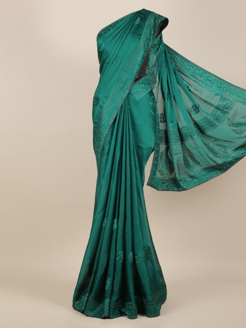 

Pothys Green Woven Design Pure Georgette Saree