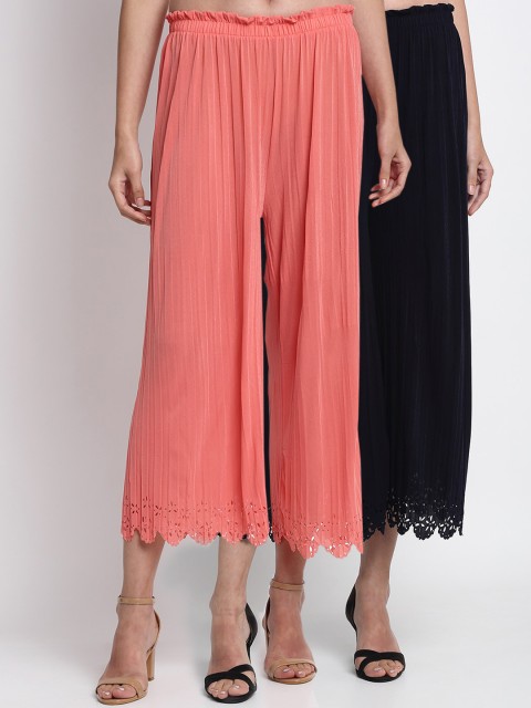 

NEUDIS Women Navy Blue Regular Fit Solid Culottes