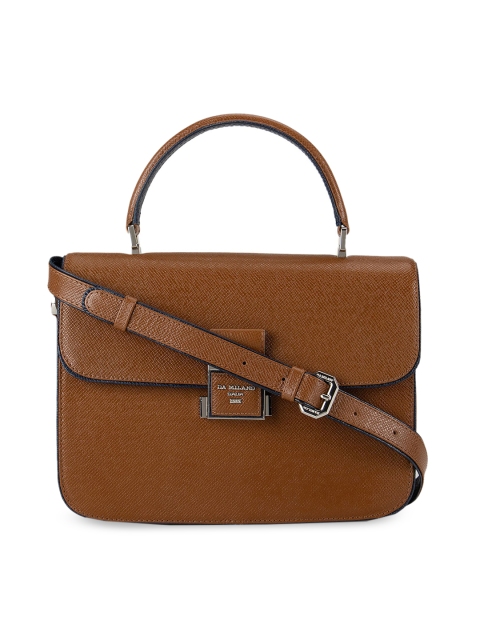 

Da Milano Brown Textured Leather Satchel