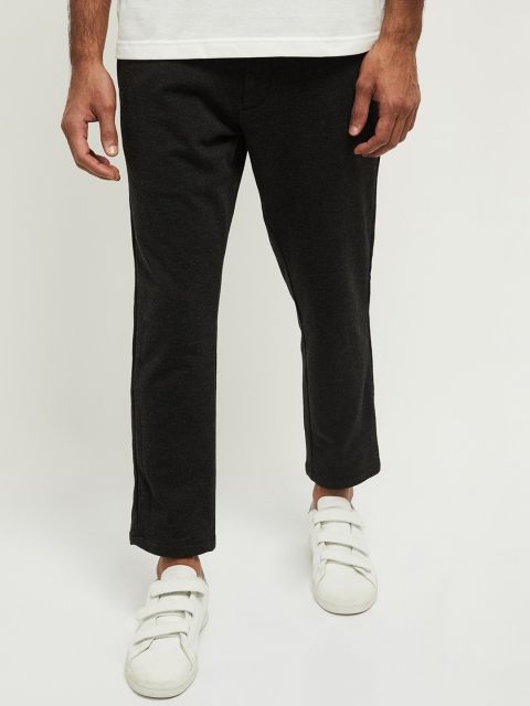 

max Men Charcoal Skinny Fit Solid Regular Trousers
