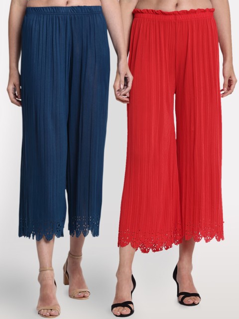 

NEUDIS Women Blue Regular Fit Solid Culottes