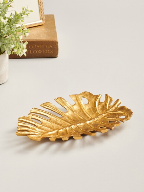

Pure Home and Living Golden Turtle Leaf Platter, Gold