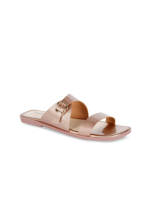 

ZAPATOZ Women Rose Gold Solid Open Toe Flats