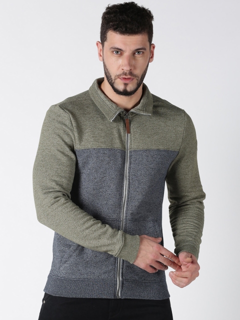 

UrGear Men Grey & Blue Colourblocked Sweatshirt