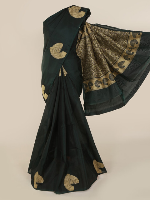 

Pothys Green Art Silk Printed Kanjeevaram Saree