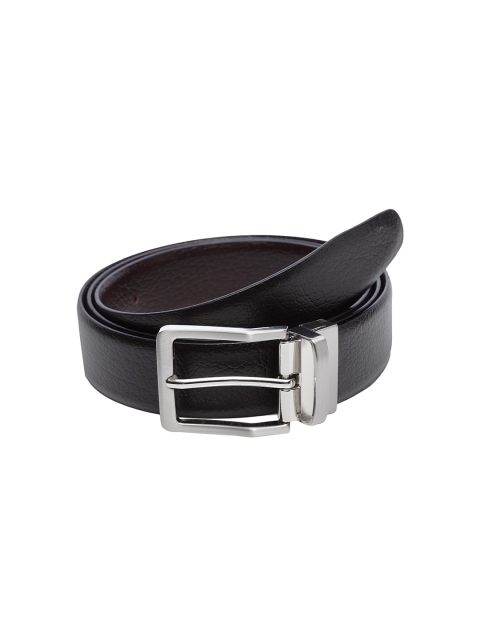 

WELBAWT Men Black & Brown Textured Reversible Leather Belt