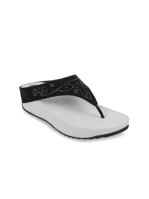 

Metro Women Black Embellished Flatform Heels