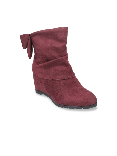 

Metro Women Maroon Solid Heeled Boots