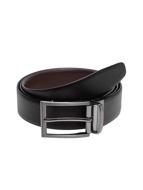 

WELBAWT Men Black & Brown Textured Reversible Leather Belt