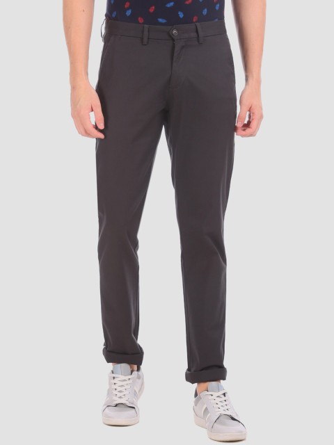 

Arrow Sport Men Grey Solid Regular Trousers