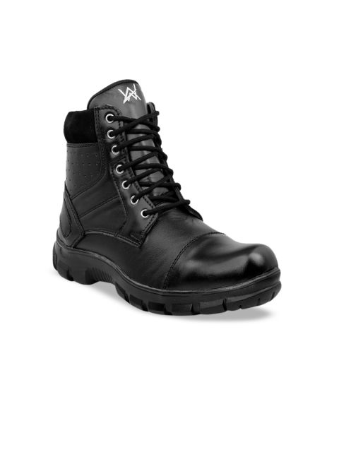 

Woakers Men Black High-Top Flat Boots