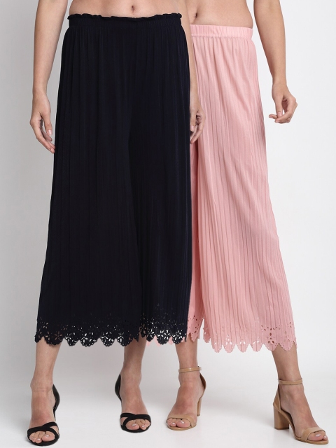 

NEUDIS Women Navy Blue Regular Fit Solid Culottes