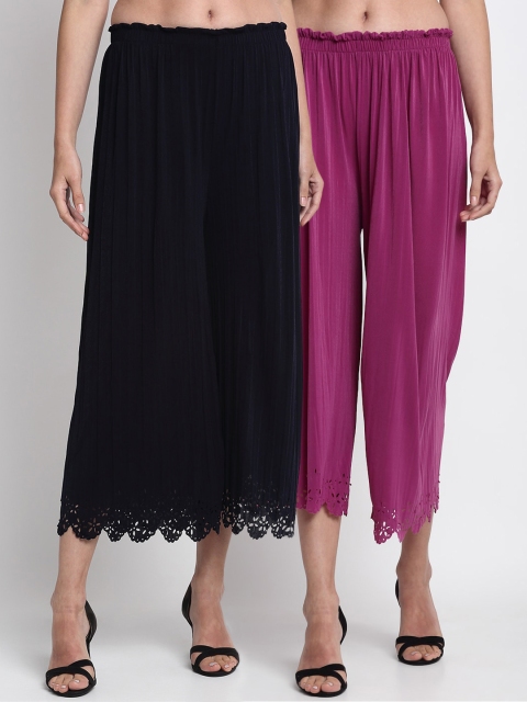 

NEUDIS Women Purple Regular Fit Solid Culottes