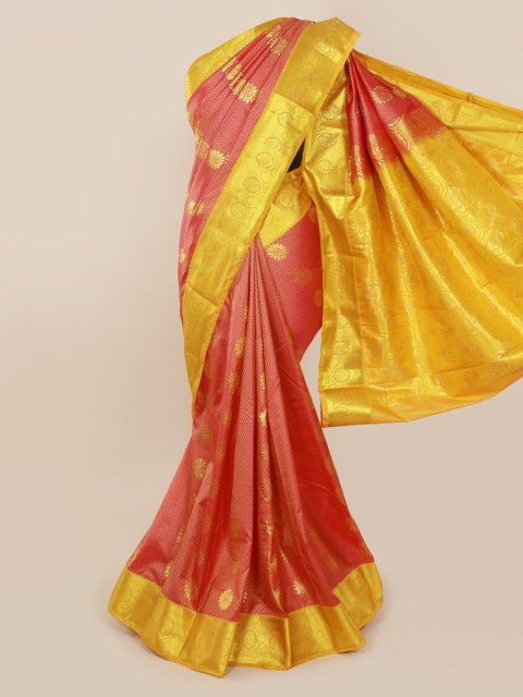 

Pothys Pink & Gold-Toned Art Silk Woven Design Kanjeevaram Saree