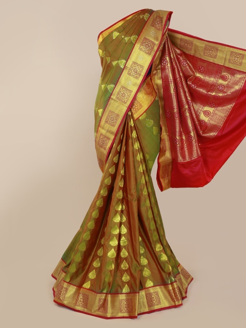 

Pothys Green & Red Art Silk Woven Design Kanjeevaram Saree