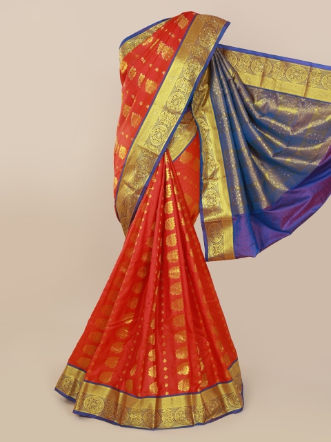

Pothys Pink & Gold-Toned Art Silk Woven Design Kanjeevaram Saree