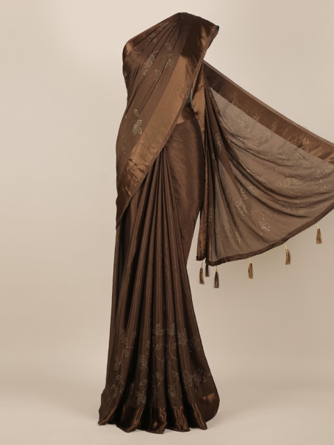 

Pothys Brown Woven Design Pure Georgette Saree