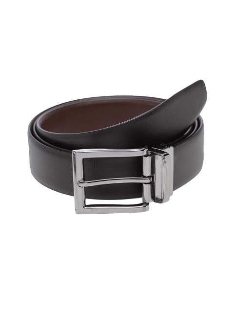 

WELBAWT Men Black & Brown Textured Leather Reversible Belt