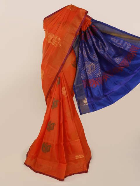 

Pothys Orange Art Silk Woven Design Kanjeevaram Saree