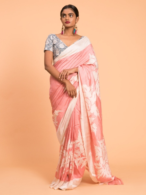 

Suta Pink Batik Dyed Mulberry Silk Saree