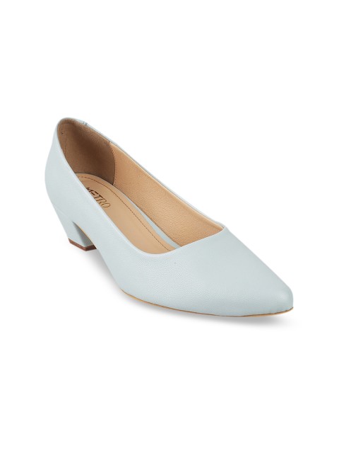 

Metro Women Blue Solid Block Heeled Pumps
