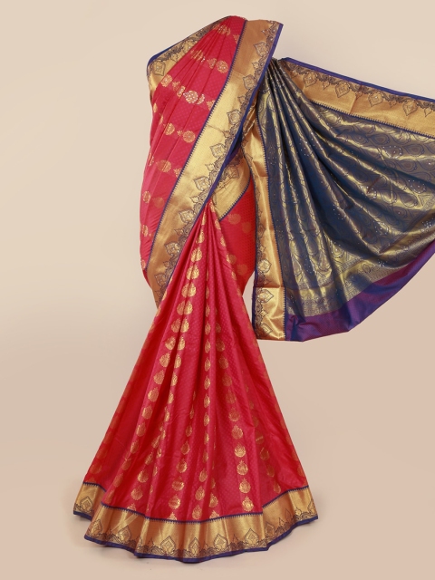 

Pothys Pink & Gold-Toned Art Silk Woven Design Kanjeevaram Saree