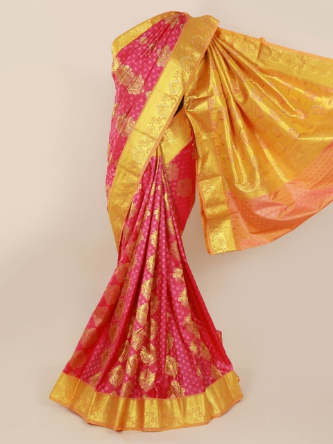 

Pothys Pink Woven Design Kanjeevaram Handloom Saree