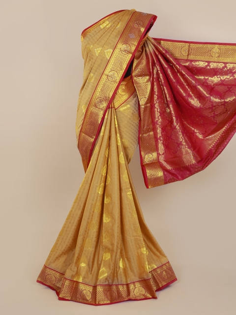 

Pothys Cream-Coloured Art Silk Woven Design Kanjeevaram Saree