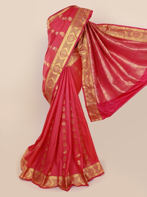 

Pothys Pink & Gold-Toned Art Silk Woven Design Kanjeevaram Saree