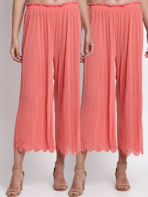 

NEUDIS Women Peach-Coloured Regular Fit Solid Culottes
