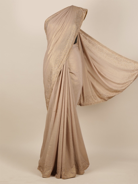 

Pothys Tan Brown Solid Saree