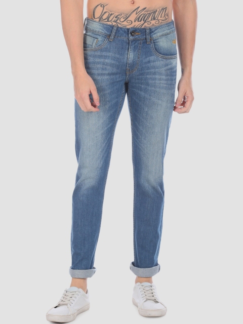 

Flying Machine Men Blue Light Fade Tapered Fit Jeans