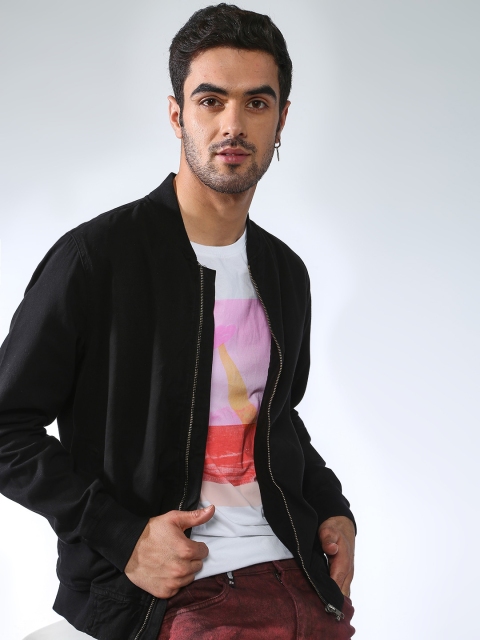 

Blue Saint Men Black Solid Lightweight Open Front Jacket