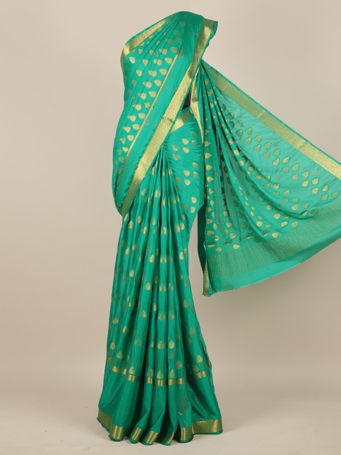 

Pothys Green Woven Design Pure Chiffon Saree