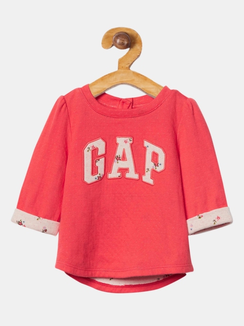

GAP Girls Red Brand Logo Printed Top
