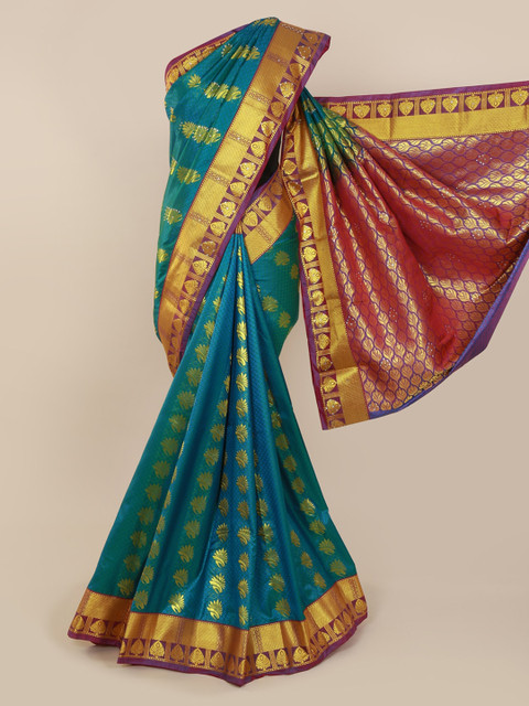

Pothys Blue Art Silk Woven Design Kanjeevaram Saree